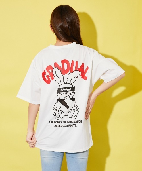 GORGE(ゴージ)の「《キャラバックプリント》BIGTシャツ/ストリート/春夏/全3色(Tシャツ/カットソー・レディース・オフホワイト/ネイビー/オートミール・F)」の11枚目の写真