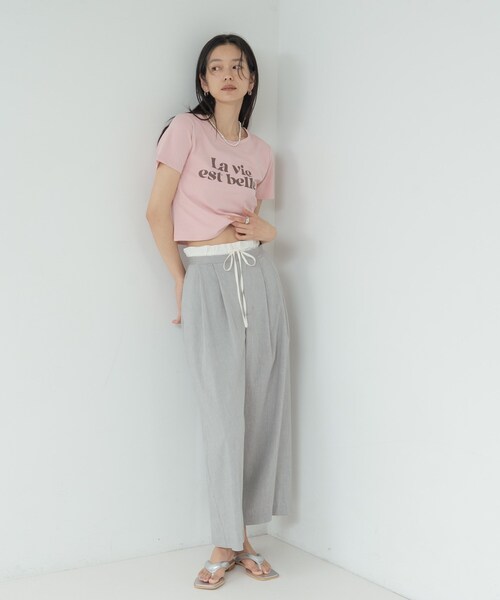 GALLEST（ギャレスト）の「ロゴタイトTシャツ（Tシャツ/カットソー・レディース・ネイビー/ピンク/オフホワイト・38）」の4枚目の写真