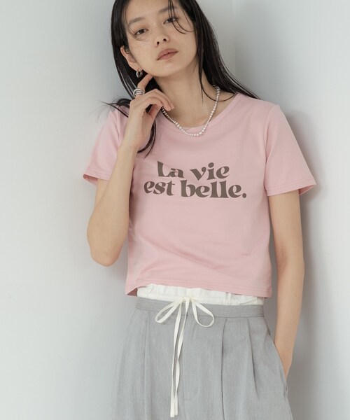 GALLEST（ギャレスト）の「ロゴタイトTシャツ（Tシャツ/カットソー・レディース・ネイビー/ピンク/オフホワイト・38）」の5枚目の写真