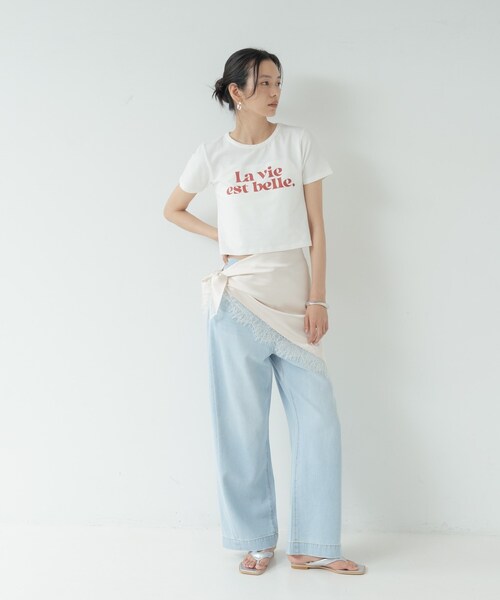 GALLEST（ギャレスト）の「ロゴタイトTシャツ（Tシャツ/カットソー・レディース・ネイビー/ピンク/オフホワイト・38）」の12枚目の写真