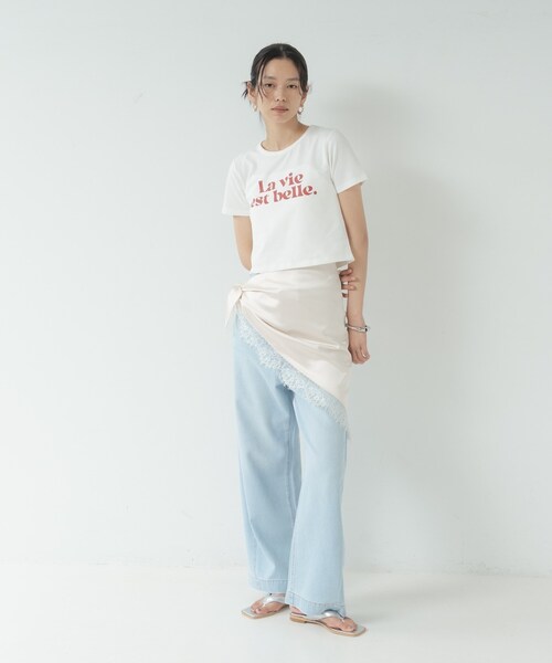 GALLEST（ギャレスト）の「ロゴタイトTシャツ（Tシャツ/カットソー・レディース・ネイビー/ピンク/オフホワイト・38）」の13枚目の写真