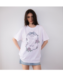 Vintage Floral Frame T-shirt [White]