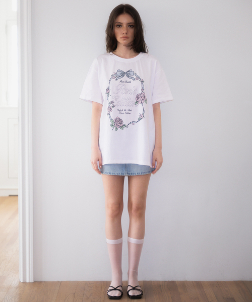 ROSEFRANTZ（ロゼフランツ）の「Vintage Floral Frame T-shirt [White]（Tシャツ/カットソー・レディース・ホワイト・OS）」の2枚目の写真