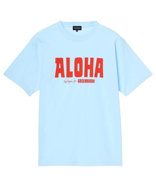 GREENROOM（グリーンルーム）の「【GREENROOM / グリーンルーム】KOJI TOYODA ALOHA TEE（Tシャツ/カットソー・メンズ・ホワイト/ネイビー/ライトブルー・LARGE/X-LARGE/MEDIUM）」の2枚目の写真