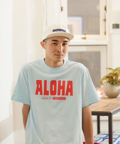 GREENROOM（グリーンルーム）の「【GREENROOM / グリーンルーム】KOJI TOYODA ALOHA TEE（Tシャツ/カットソー・メンズ・ホワイト/ネイビー/ライトブルー・LARGE/X-LARGE/MEDIUM）」の4枚目の写真