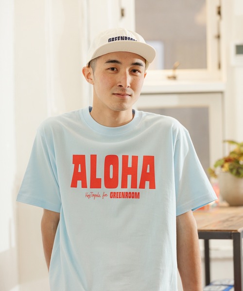 GREENROOM（グリーンルーム）の「【GREENROOM / グリーンルーム】KOJI TOYODA ALOHA TEE（Tシャツ/カットソー・メンズ・ホワイト/ネイビー/ライトブルー・LARGE/X-LARGE/MEDIUM）」の5枚目の写真