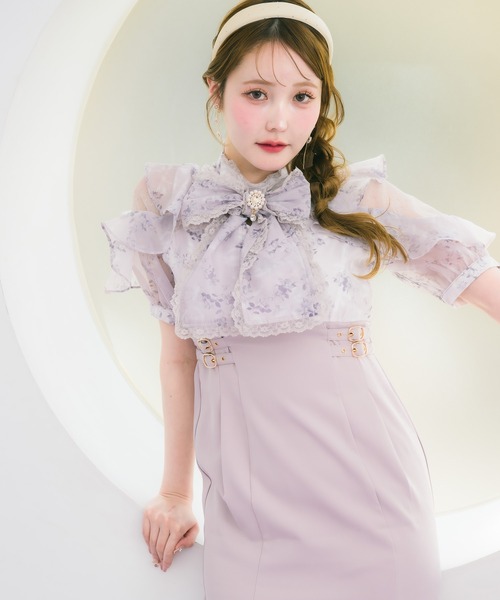 couture BY ROJITA(クチュールバイロジータ)の「花柄ドッキングワンピース(ワンピース・レディース・ブラック/ブルー/ピンク・FREE)」の4枚目の写真