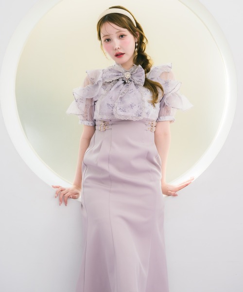 couture BY ROJITA(クチュールバイロジータ)の「花柄ドッキングワンピース(ワンピース・レディース・ブラック/ブルー/ピンク・FREE)」の5枚目の写真