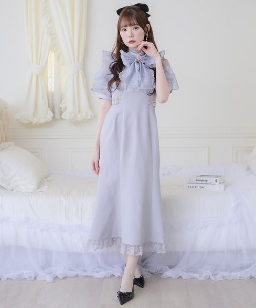 couture BY ROJITA(クチュールバイロジータ)の「花柄ドッキングワンピース(ワンピース・レディース・ブラック/ブルー/ピンク・FREE)」の10枚目の写真
