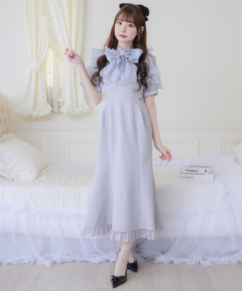 couture BY ROJITA(クチュールバイロジータ)の「花柄ドッキングワンピース(ワンピース・レディース・ブラック/ブルー/ピンク・FREE)」の11枚目の写真