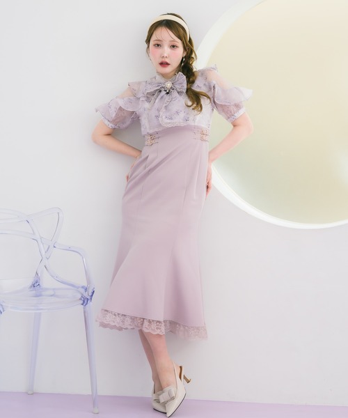 couture BY ROJITA(クチュールバイロジータ)の「花柄ドッキングワンピース(ワンピース・レディース・ブラック/ブルー/ピンク・FREE)」の7枚目の写真