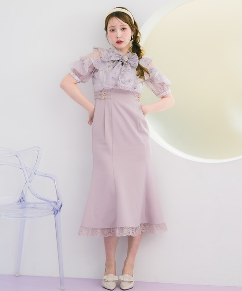 couture BY ROJITA(クチュールバイロジータ)の「花柄ドッキングワンピース(ワンピース・レディース・ブラック/ブルー/ピンク・FREE)」の9枚目の写真