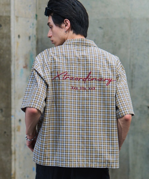 ILL'S(イルズ)の「ASSORTED PATTERN SHIRT / アソート柄 シャツ メンズ レディース ユニセックス(シャツ/ブラウス・メンズ・ネイビー/ブルー/ベージュ/ホワイト/オレンジ・L/M)」の2枚目の写真