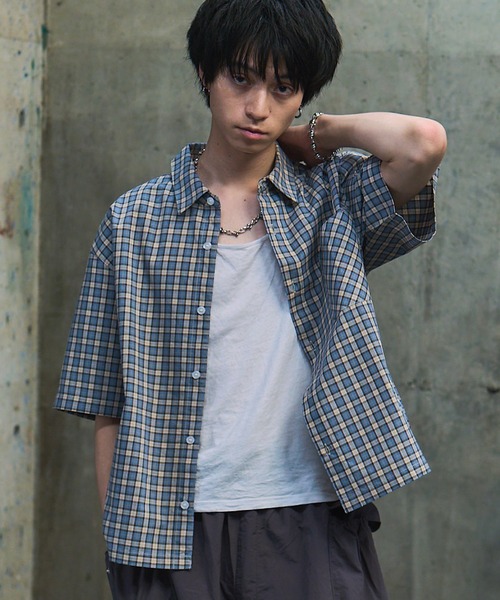 ILL'S(イルズ)の「ASSORTED PATTERN SHIRT / アソート柄 シャツ メンズ レディース ユニセックス(シャツ/ブラウス・メンズ・ネイビー/ブルー/ベージュ/ホワイト/オレンジ・L/M)」の4枚目の写真