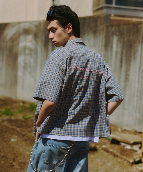 ILL'S(イルズ)の「ASSORTED PATTERN SHIRT / アソート柄 シャツ メンズ レディース ユニセックス(シャツ/ブラウス・メンズ・ネイビー/ブルー/ベージュ/ホワイト/オレンジ・L/M)」の18枚目の写真
