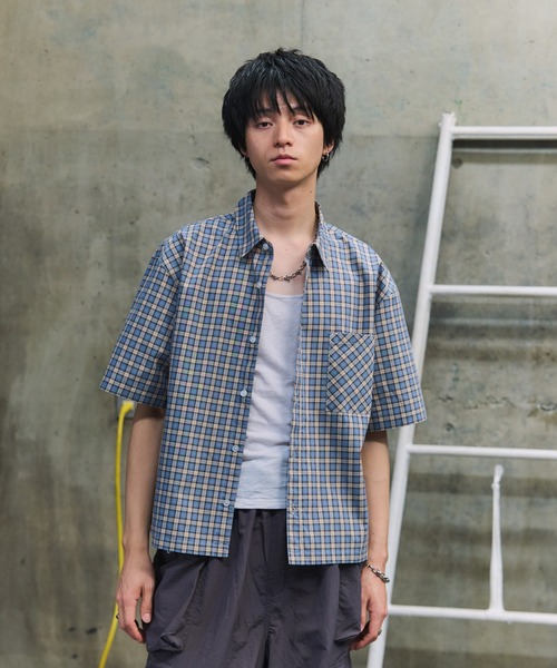 ILL'S(イルズ)の「ASSORTED PATTERN SHIRT / アソート柄 シャツ メンズ レディース ユニセックス(シャツ/ブラウス・メンズ・ネイビー/ブルー/ベージュ/ホワイト/オレンジ・L/M)」の22枚目の写真
