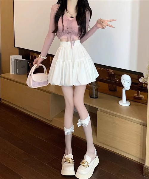 Nia(ニア)の「Nia(ニア)/バルーンミニスカート(スカート・レディース・ブラック/ホワイト・LARGE/SMALL/MEDIUM)」の4枚目の写真