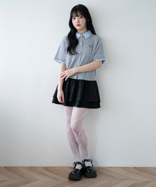 WEGO(ウィゴー)の「WEGO/金ボタン襟付きケーブルニット(Tシャツ/カットソー・レディース・ピンク/グレー/アイボリー・FREE)」の16枚目の写真