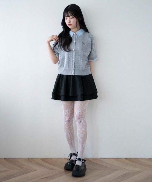 WEGO(ウィゴー)の「WEGO/金ボタン襟付きケーブルニット(Tシャツ/カットソー・レディース・ピンク/グレー/アイボリー・FREE)」の17枚目の写真
