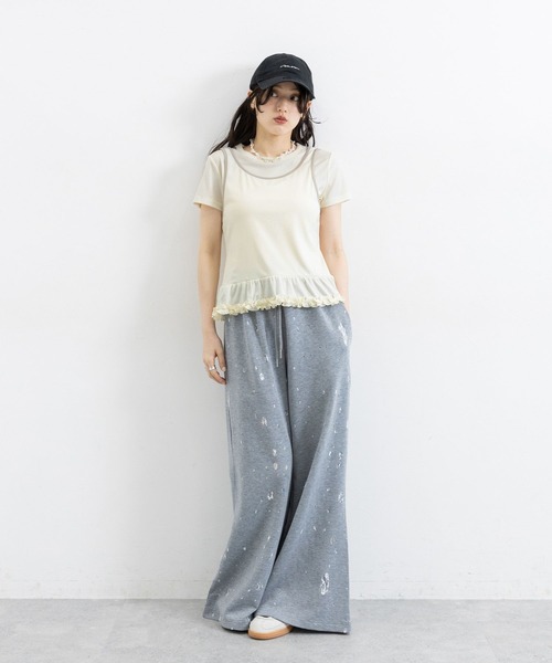 RAGEBLUE（レイジブルー）の「裾フリル/パイピングタンクレイヤードプルオーバー（Tシャツ/カットソー・レディース・ブルー/チャコールグレー/オフホワイト・FREE）」の4枚目の写真