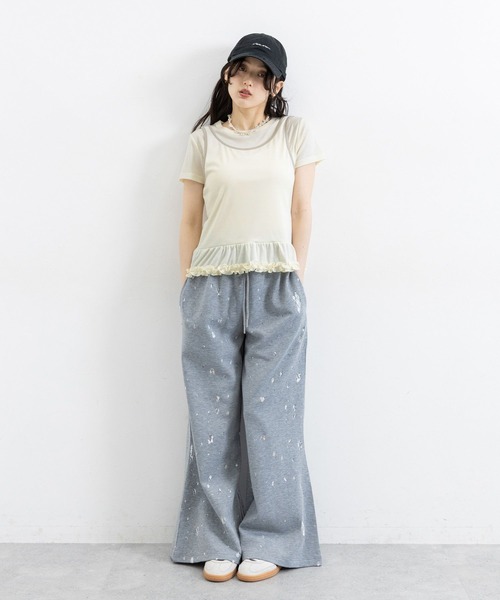 RAGEBLUE（レイジブルー）の「裾フリル/パイピングタンクレイヤードプルオーバー（Tシャツ/カットソー・レディース・ブルー/チャコールグレー/オフホワイト・FREE）」の5枚目の写真