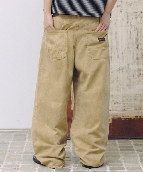 THRASHER（スラッシャー）の「THRASHER×MSG 別注 ダブルニーパンツ ウォッシュ加工/ウォバッシュ/ツイル（デニムパンツ・メンズ・ブラック系/ストライプ/ベージュ・M/S/XL/L）」の14枚目の写真