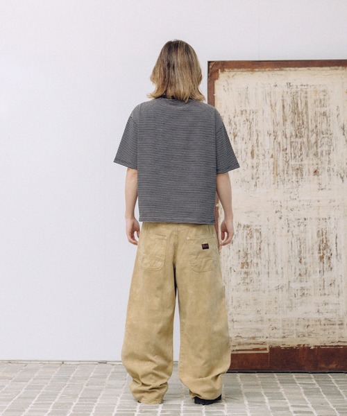 THRASHER（スラッシャー）の「THRASHER×MSG 別注 ダブルニーパンツ ウォッシュ加工/ウォバッシュ/ツイル（デニムパンツ・メンズ・ブラック系/ストライプ/ベージュ・M/S/XL/L）」の15枚目の写真