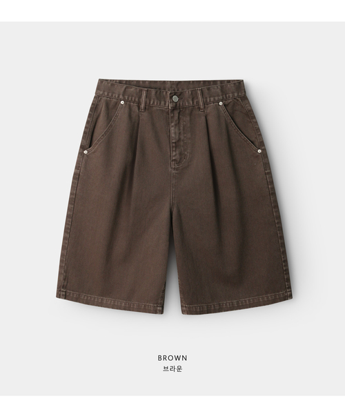 INDUST(インダスト)の「ピグメントウォッシュドワンタックバミューダパンツ_4COLOR(その他パンツ・レディース・アイボリー/チャコールグレー/ネイビー/ブラウン・2(M)/1(S)/3(L))」の3枚目の写真