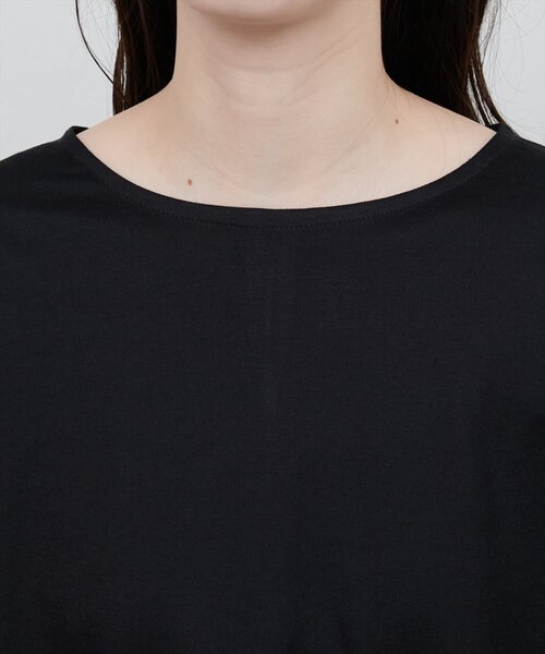 natural couture（ナチュラルクチュール）の「【sherbet line】接触冷感配色ラッフルスリーブプルオーバー（Tシャツ/カットソー・レディース・オフホワイト/ブラック/サックスブルー/グレイッシュベージュ/ピンク/ミント・FREE）」の18枚目の写真