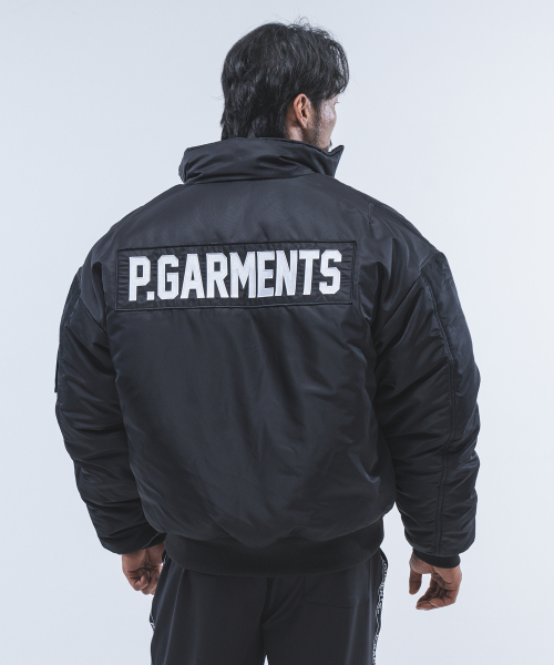 PHYSICAL GARMENTS（フィジカルガーメンツ）の「P2460 ハーフネック航空ジャンパーパディング [2 COLOR]（ダウンジャケット/コート・メンズ・グレー/ブラック・MEDIUM/LARGE）」の3枚目の写真