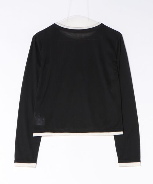 esutoreja（エストレジャ）の「ヘンリーネックバイカラーシアートップス（Tシャツ/カットソー・レディース・グレー/アイボリー/ブラック・FREE）」の4枚目の写真