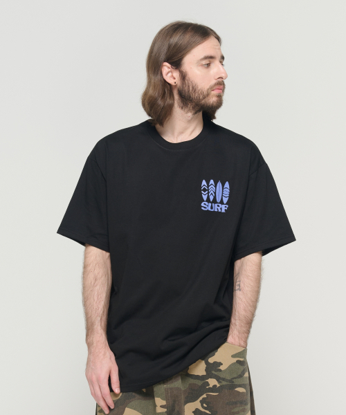 CARGOBROS(カーゴブロス)の「トラベルラインサーフ半袖Tシャツ (ブラック / ブルー)(Tシャツ/カットソー・メンズ・その他・SMALL/MEDIUM/LARGE/X-LARGE/2XL)」の2枚目の写真