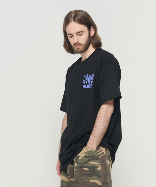 CARGOBROS(カーゴブロス)の「トラベルラインサーフ半袖Tシャツ (ブラック / ブルー)(Tシャツ/カットソー・メンズ・その他・SMALL/MEDIUM/LARGE/X-LARGE/2XL)」の3枚目の写真