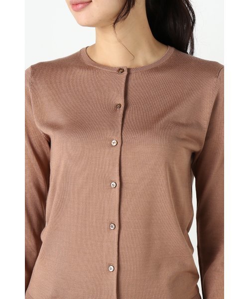 FIGARO Paris（フィガロパリ）の「シルクハイゲージ クルーネックカーディガン◆（カーディガン/ボレロ・レディース・ホワイト/ブラック/ベージュ/ブルー・FREE）」の7枚目の写真