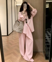 シャツ&ワイドパンツセットアップ