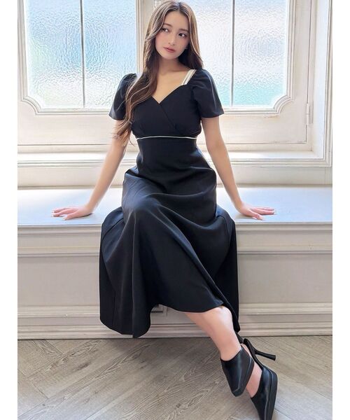 RESEXXY(リゼクシー)の「ダブルストラップフレアワンピース(ワンピース・レディース・ブラック/アイボリー/チャコールグレー・MEDIUM/SMALL)」の19枚目の写真