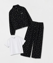 [L's]ジップブルゾン,Tシャツ,パンツ プリント<3点セット> T/C JERSEY + NY/PU PRINT<撥水、４WAYストレッチ、UVカット>