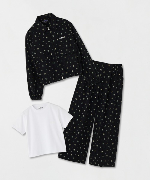 THOUSAND MILE（サウザンドマイル）の「[L's]ジップブルゾン,Tシャツ,パンツ プリント<3点セット> T/C JERSEY + NY/PU PRINT<撥水、４WAYストレッチ、UVカット>（セットアップ・レディース・ブラック系その他/レオパード/ブラウン系その他/ブラック系その他2・FREE）」の2枚目の写真