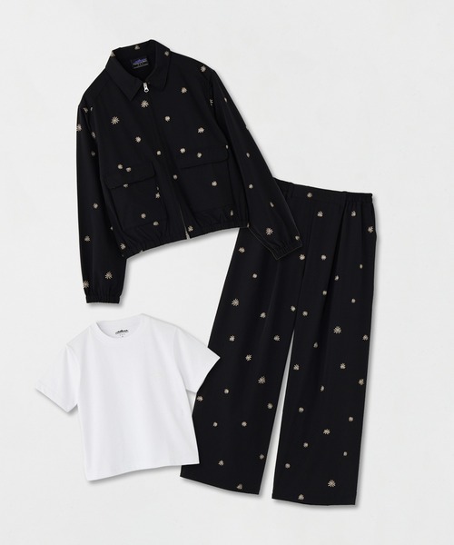 THOUSAND MILE（サウザンドマイル）の「[L's]ジップブルゾン,Tシャツ,パンツ プリント<3点セット> T/C JERSEY + NY/PU PRINT<撥水、４WAYストレッチ、UVカット>（セットアップ・レディース・ブラック系その他/レオパード/ブラウン系その他/ブラック系その他2・FREE）」の3枚目の写真