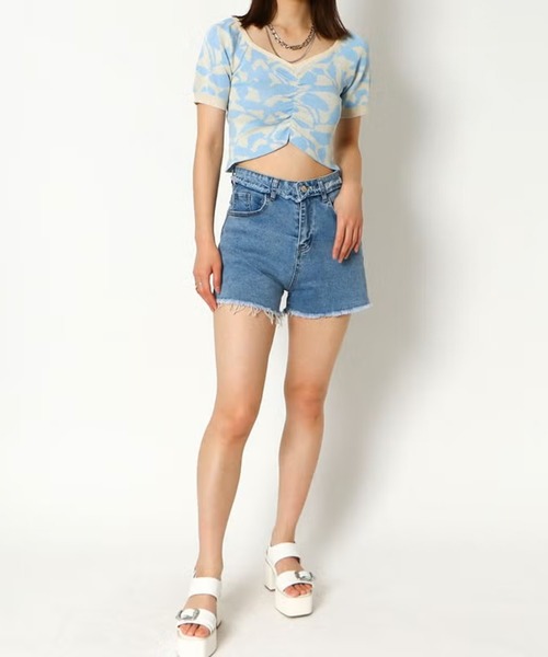 GORGE(ゴージ)の「ジャガードショートニット(ニット/セーター・レディース・ブラック/ブルー/ピンク/グリーン・F)」の17枚目の写真