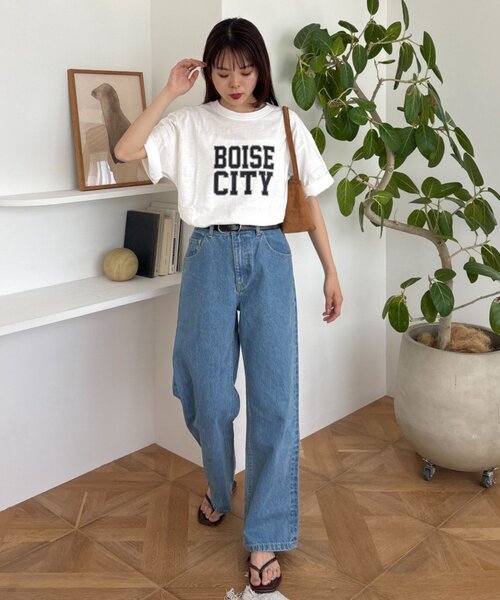 CIAOPANIC TYPY(チャオパニックティピー)の「【UNISEX】ピグメント加工スラブカレッジロゴTEE(Tシャツ/カットソー・レディース・ホワイト/グリーン/レッド/ブラウン/ネイビー・LARGE/MEDIUM)」の6枚目の写真
