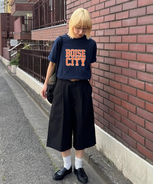 CIAOPANIC TYPY(チャオパニックティピー)の「【UNISEX】ピグメント加工スラブカレッジロゴTEE(Tシャツ/カットソー・レディース・ホワイト/グリーン/レッド/ブラウン/ネイビー・LARGE/MEDIUM)」の7枚目の写真