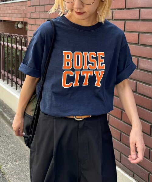 CIAOPANIC TYPY(チャオパニックティピー)の「【UNISEX】ピグメント加工スラブカレッジロゴTEE(Tシャツ/カットソー・レディース・ホワイト/グリーン/レッド/ブラウン/ネイビー・LARGE/MEDIUM)」の12枚目の写真