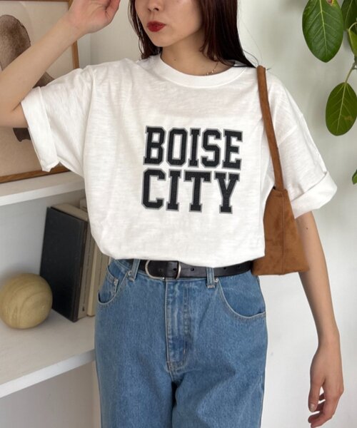 CIAOPANIC TYPY(チャオパニックティピー)の「【UNISEX】ピグメント加工スラブカレッジロゴTEE(Tシャツ/カットソー・レディース・ホワイト/グリーン/レッド/ブラウン/ネイビー・LARGE/MEDIUM)」の16枚目の写真