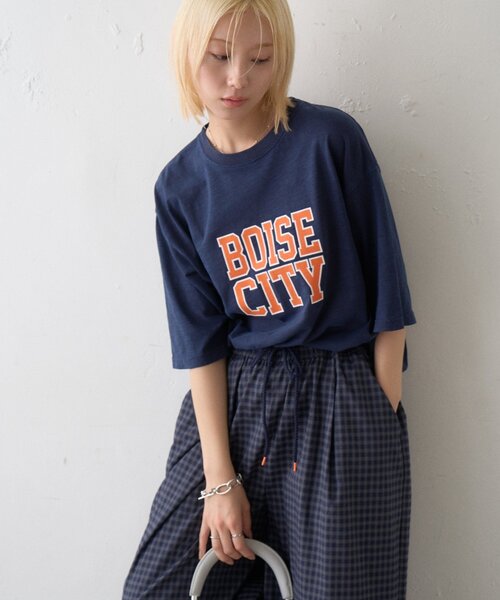 CIAOPANIC TYPY(チャオパニックティピー)の「【UNISEX】ピグメント加工スラブカレッジロゴTEE(Tシャツ/カットソー・レディース・ホワイト/グリーン/レッド/ブラウン/ネイビー・LARGE/MEDIUM)」の15枚目の写真