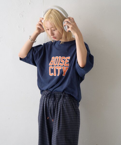 CIAOPANIC TYPY(チャオパニックティピー)の「【UNISEX】ピグメント加工スラブカレッジロゴTEE(Tシャツ/カットソー・レディース・ホワイト/グリーン/レッド/ブラウン/ネイビー・LARGE/MEDIUM)」の16枚目の写真