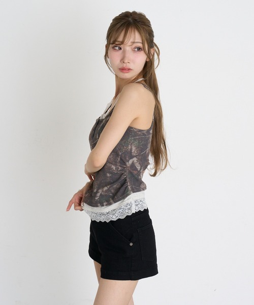 RAY CASSIN(レイカズン)の「【リーフ】カップ付きレイヤードキャミソール / ヘンリーネックタンクトップ(キャミソール・レディース・ブラウン系その他2・FREE)」の14枚目の写真