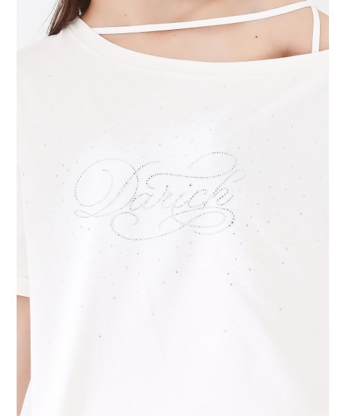 Darich(ダーリッチ)の「ワンショルダーグラフィックビッグTシャツ(Tシャツ/カットソー・レディース・ホワイト/サックスブルー/ブラック・FREE)」の15枚目の写真