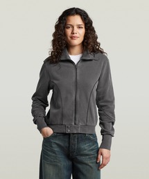 G-STAR | Washed Zip Thru Sweater/ヴィンテージライクウォッシュ加工フルジップスタンドカラースウェットブルゾン(スウェット)