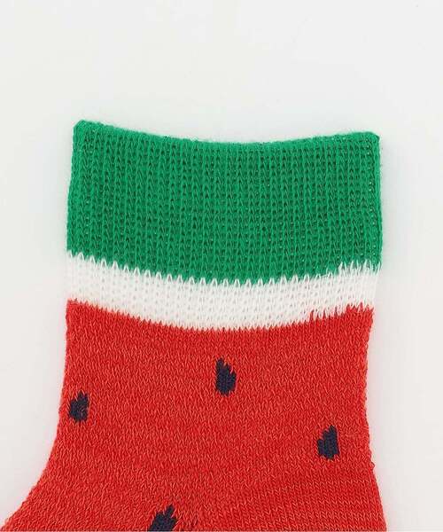 baby cheer(ベイビーチアー)の「スイカソックス【日本製】(ソックス/靴下・キッズ・レッド・13-15cm/11-13cm/9-11cm/15-17cm)」の2枚目の写真